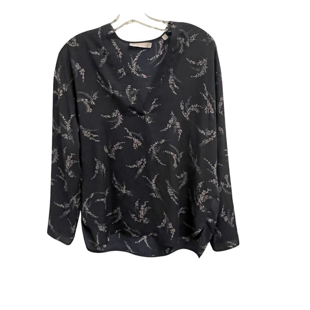 Vince Sprig Floral Print Popover Top Size Small Career Casual Floral Lightweight